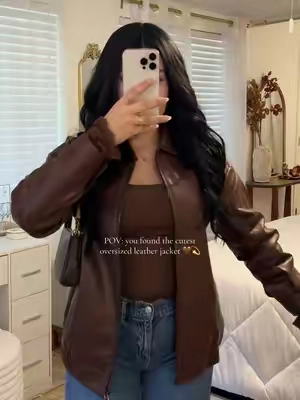 Cute and affordable leather jacket 🤎💫