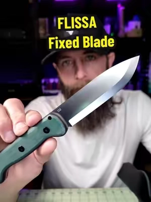 Replying to @lariots7 The FLISSA fixed blade has D2 steel blade, 9 inches overall, and a full-tang build. Solid, rugged, and ready to put to work.  #FLISSA #FixedBlade #D2Steel #KnifeTok #EDC
