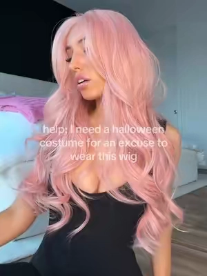 HELP what costume would this go with?! #wig #halloweencostume #halloweencostumeidea #costumeideas #pinkwig 