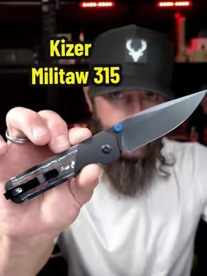 The Kizer Militaw 315 is a premium EDC! M390 blade steel, aluminum handle, and that Fat Carbon inlay really sets this one off. #Kizer #KizerKnives #EDC #PocketKnife #KnifeCommunity 