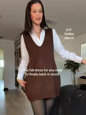 So versatile & so cute  #sweatervestdress #falldress 