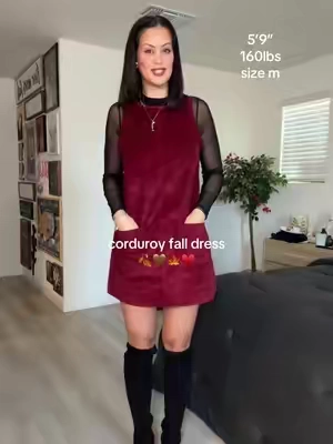 So cute both ways!  #corduroydress #falldress #holidaydress 