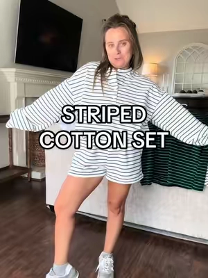 100% cotton 👏🏻👏🏻 #matchingset #cottonset #stripedset #lookforless #designerinspired 