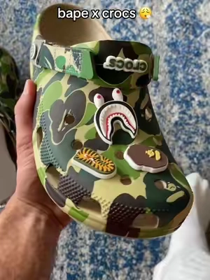 Crocs x Bape collab, can’t get any better 😮‍💨 stay true to size #bape #crocs #crocsgang 