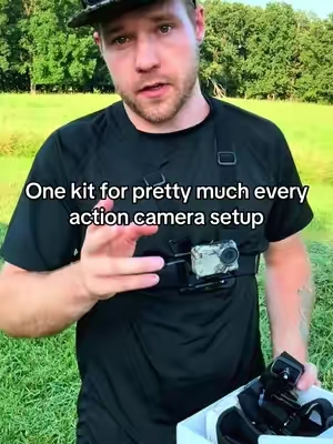 It comes with a chest mount, head mount, wrist mount, backpack clip and even a phone holder. The quick release setup makes it easy to swap your camera around without messing with a bunch of stuff. #actioncamera #cameragear #goproaccessories #actioncameramount #tiktokshop