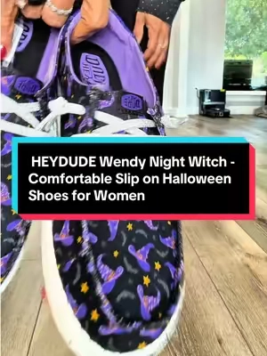 8/20  HEYDUDE Wendy Night Witch - Comfortable Slip on Halloween Shoes for Women @@HeyDude##TiktokShopCreatorPicks##TikTokshopbacktoschool##heydudenewarrivals##halloween