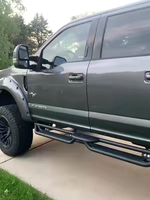 CROSSDESIGN TPE Floor Mats Fit For 17-26 F250/F350/F450/F550 Super Duty Crew Cab, Front Row Bucket Seats, All Weather Waterproof Unique Black #Floormats #F250 #F350 #F450 #F550
