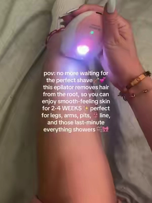 your new everything-shower essential 🎀✨ this epilator removes hair from the root instead of simply cutting it at the surface, helping you stay smooth for longer between hair-removal days 🩷 ✨ removes hair from the root ✨ longer-lasting smoothness than shaving ✨ no constant razor replacements ✨ perfect for legs, arms, underarms + more ✨ great for quick touch-ups whenever you need them ✨ convenient to use at home ✨ helps simplify your beauty routine perfect for the girl who loves that silky-smooth feeling without having to shave every single day 🫧🎀💗 just epilate, moisturize, and go live your soft-girl life ✨🩷 #epilator #epilating #hairremoval #smoothskin #beautyhacks 