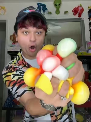 I got a full box of squishy fruits! 🍌🍓  Which one was your favorite?  #squishy #fruit #satisfying #stressball #collection 