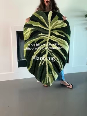 my plant obsession has officially made its way to the floor 🌿😂 #PlantLovers #Monstera #PlantDecor #CuteRugs #HomeDecor