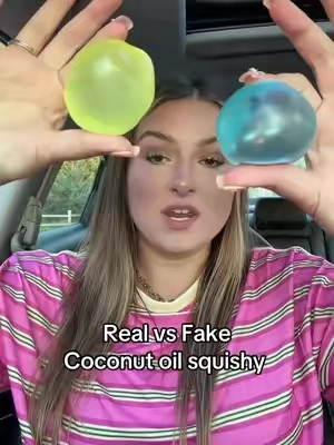 Real vs fake coconut oil squishy #TikTokshopbacktoschool #coconutoilsquishy #squishy 
