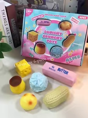 BA FREE NON-TOXICThis is a new 6-piece set from the Crunchy Squishy series#CrunchySquishy #New6PieceSet #StressRelief #SensoryToys #SquishyCollector 