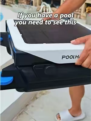 Pool cleaning just got way easier. ☀️ It skims leaves, bugs, pollen, and more while charging in the sun. Less cleaning, more pool time. 💦 #poolhacker #TikTokshopbacktoschool #poolrobot #poolskimmer #poolcleaning 