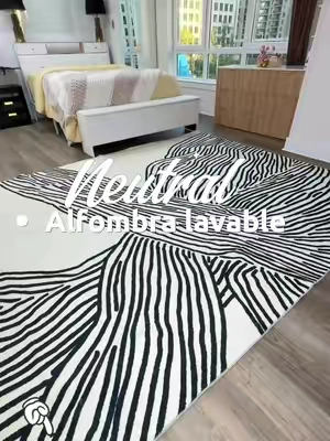 Washable abstract 🥰elevará cualquier decoración del hogar alfombra contemporánea en todos los tamaños disponibles🤍✨una belleza total yo elegí el tamaño 8x10 🤌#contemporaneo #alfombra #washable #neutral #alfombras 