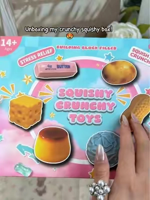 BPA-free & non-toxic ✨ Meet the NEW 6-piece Crunchy Squishy set! Which one are you squeezing first? 👀💗#CrunchySquishy #SquishyASMR #SquishyToys #SensoryToys #StressRelief   