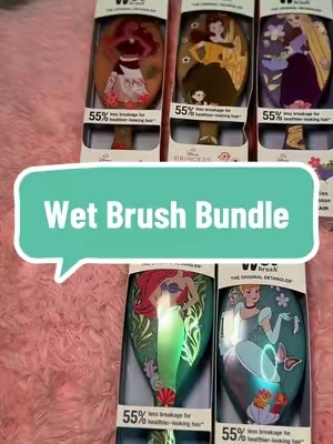 A 5 pack of limited edition princess Wet Brushes?! 👑🎀 These are SO cute for little girls, especially if you have multiple girls to shop for. Split them up for gifts, stocking stuffers, or keep them all because somehow hair brushes disappear in this house 😂 #WetBrush #DisneyPrincess #PrincessHairBrush #GirlMom #GirlMomFinds