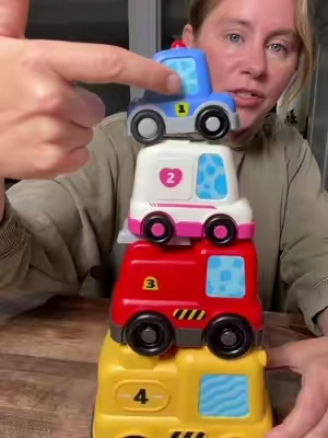 Montessori vehicle stacking toy for kids! @NICEIP #toddlermom #giftforkids #toddlertoy #montessori #TikTokshopbacktoschool 