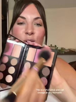 This is wild! And look at how pretty the eyeshadows and blushes are! @Laura Geller Beauty #laurageller #lauragellerbeauty #matureskinmakeup #makeup #beauty 