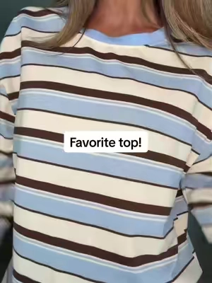 Can I go over how soft and fried it is! My favorite top at the moment! #TikTokshopbacktoschool #stripedtee #longsleeve #falloutfitinspo #falltransitionoutfit 