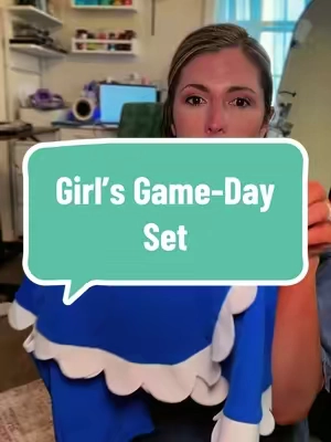 Girl moms, this little two-piece set is TOO cute 😭💙 Perfect for the little sister who spends her weekends on the sidelines cheering on her siblings but still needs her own game-day fit. ✨  m#GirlMom #GirlMomFinds #GirlsOutfits #GirlsMatchingSet #GameDayOutfit