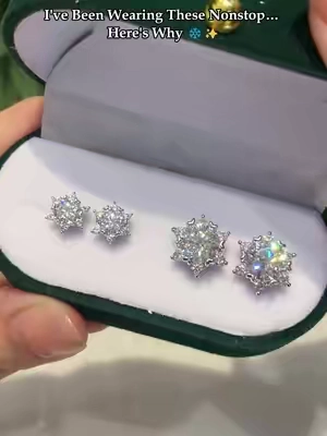 I've Been Wearing These Nonstop... Here's Why#moissanite #earrings #goodthing #fyp #beautiful 