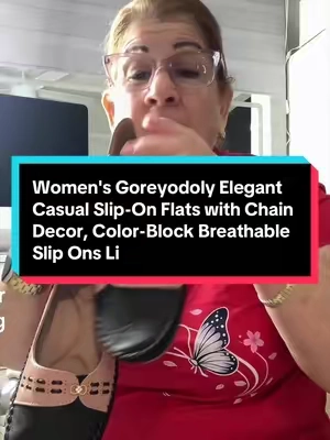 Women's Goreyodoly Elegant Casual Slip-On Flats with Chain Decor, Color-Block Breathable Slip Ons Lightweight Walking Shoes with Cushioned Insole, Slip-Resistant All-Season Footwear, Elegant commuter shoes for Office, Commuting#paratiiiiiiiiiiiiiiiiiiiiiiiiiiiiiii #TikTokShopp #tiktokshopsummersale 