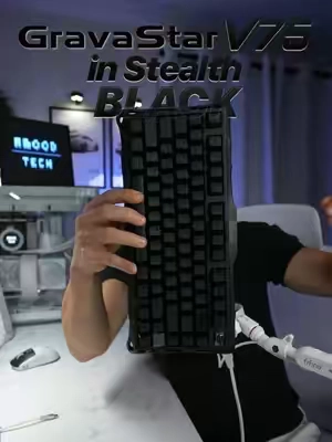 The v75 in black - cleanest all black HE keyboard #gravastar #keyboard #k1black #gamingkeyboard #black 