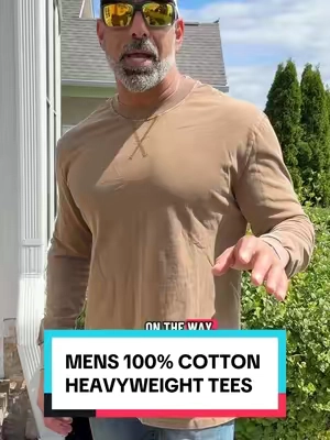 Mens 100% Cotton Heavyweight Long Sleeve T-Shirts from Jmierr #mensshirts #longsleeveshirt #cottonshirts #heavyweightshirt #mensfashion 