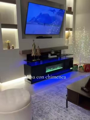Aoxun Fireplace TV Stand with 36" Electric Fireplace Insert, RGB LED Light Mirror Storage Cabinet Media Console, Fits Up to 80/90/100 Inch TV, 70/80/90 Inch Entertainment Center Black White, Tv Console Table, Led Tv Stand @Aoxun Furniture plus #tiktokshopholidaysale #tiktokshopcreatorpicks #chimenea #fireplacetable #console