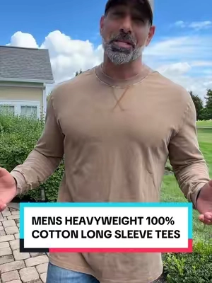 Mens Heavyweight 100% Cotton Long Sleeve Tees #mensshirts #menstshirts #longsleeveshirt #cottonshirts #heavyweightshirt 