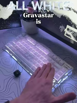 This is genuinely my favorite keyboard of all time🤩 #gravastar #mercuryk1 #creamykeyboards #opalinewhite #keyboardasmr 