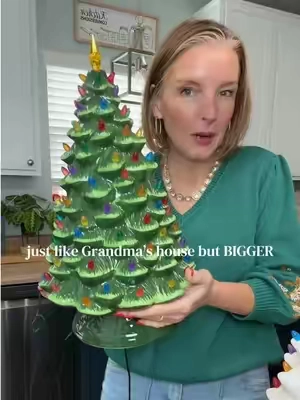 These gigantic ceramic trees are a replica of the ceramic Christmas trees. Most of us grew up with at grandma‘s house. These feel like Christmas in the 1980s! So nostalgic. ##christmasnostalgia##vintagechristmas##nostalgicchristmas##christmastrees##christmasmemories