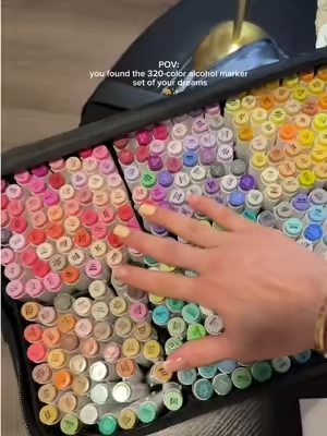320 colors and endless possibilities 🎨✨ These Ohuhu alcohol markers are a coloring lover’s dream! The perfect set for coloring, drawing & creating. 🤍 #OhuhuMarkers #AlcoholMarkers #ColoringMarkers #ColoringTok #TikTokshopbacktoschool 