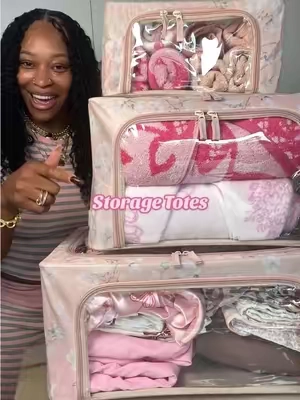 The perfect storage totes so you can see what you need to grab quick fast and in a hurry🌸 #storagebox  #storageorganizer #storagehack #linencloset #organization 
