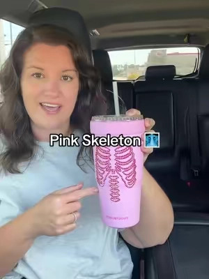 Halloween but make it pink! 🩷🩻 The cutest To Go Buddy for your iced coffee this spoooky season. #frostbuddy #togobuddy #halloweencup 