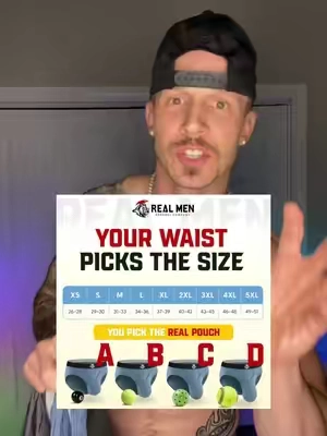 This is how you choose your pouch size in the all new bamboo v fly briefs by RMAC🙌
