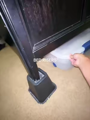 These risers support up to 1300 Ibs, are heavy duty, stable, & easy to use.🛏️ #SmallSpaceHacks #bedrisers #sohochic #backtoschool #TikTokshopbacktoschool 