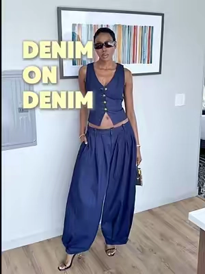 Denim on denim 👌🏾 @AKIRA #denimondenimoutfit #denimoutfit #womensfashion #akira #matchingset 