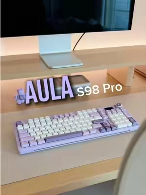 I heard you like them purple and creamy? 💜 The AULA S98 Pro just got a new colorway and I’m obsessed with all the little details ✨⌨️ #keebtok #mechanicalkeyboard #creamykeyboards #aula #mechkeyboard @Aula 