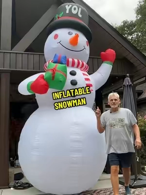 VINGLI Lighted Large Christmas Inflatable Decoration, Giant Snowman Holding Gift Boxes, Blow Up Yard Decor with Built-in LED Lights for Holiday Party Front Yard Lawn, Home Ornaments #TikTokshopbacktoschool #inflatable #inflatablesnowman #snowman #christmasdecor @VINGLI.US 