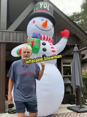 VINGLI Lighted Large Christmas Inflatable Decoration, Giant Snowman Holding Gift Boxes, Blow Up Yard Decor with Built-in LED Lights for Holiday Party Front Yard Lawn, Home Ornaments #TikTokshopbacktoschool #inflatable #inflatablesnowman #snowman #christmasdecor @VINGLI 