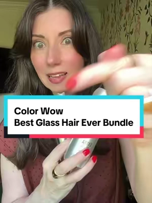 @Color Wow Hair Best Glass Hair Duo is that Girl!!! You start with the dream coat when your hair is wet. The dream coat is an anti humidity anti frizz sealant that also acts as your heat protectant. Then once your hair is dried and styled give it a spray with the Mistical shine spray! Individual results may vary. #glasshair #shinyhair #healthyhair #over40 #colorwowpartner 