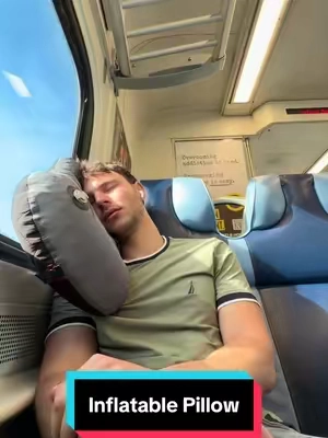 This inflatable pillow is so amazing for travel #travelpillow #campingpillow 