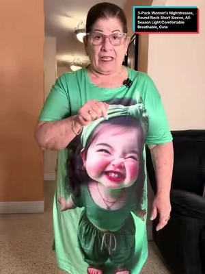 3-Pack Women's Nightdresses, Round Neck Short Sleeve, All-Season Light Comfortable Breathable, Cute Cartoon Print, Casual Home Wear Loungewear Nightwear#paratiiiiiiiiiiiiiiiiiiiiiiiiiiiiiii #TikTokShopp 