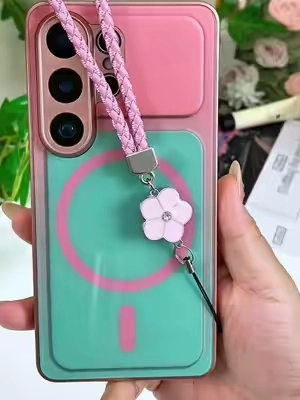 Gorgeous color‑block glossy Samsung phone case✨Cute four‑leaf‑clover strap, upgraded magnetic & wear‑resistant, perfect for your daily outfits!#SamsungCase #GalaxyCase #MagneticPhoneCase #PhoneCaseFind #sohochic