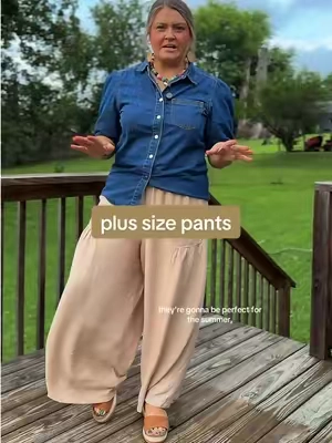 Perfect linen feel pants for plus size girls. #linenpants #plussizepants #womensfashion #TikTokshopbacktoschool 