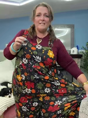 Stretchy and soft. Comfy and cozy and cute as all get out!! Fall print overalls.   #TikTokshopbacktoschool #falloutfit #fallfit #overalls #fallprint 