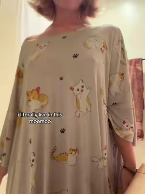 i do way too many washes bc i wanna wear it all the time #fyp #moomoo #nightgown #girl #pajamas 