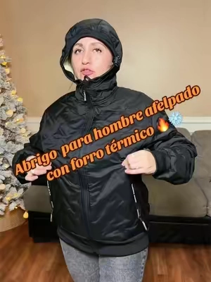 Abrigo para hombre con forro afelpado térmico 🔥🔥❄️❄️#tiktokshopcreatorpicks #blackfriday #abrigo #ropadehombres #ropadefrio 
