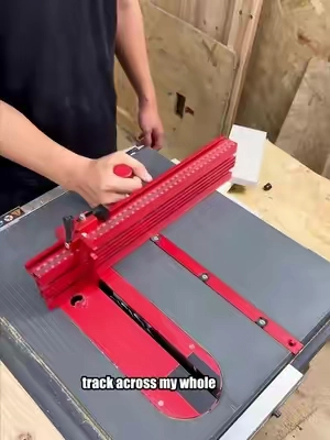 GJANSH Red Precision Miter Gauge for Table Saw, Band Saw & Router Table – Heavy Duty Aluminum Fence, #tiktokshop #tiktok 